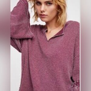 Free People Purple Bell Sleeve Thermal